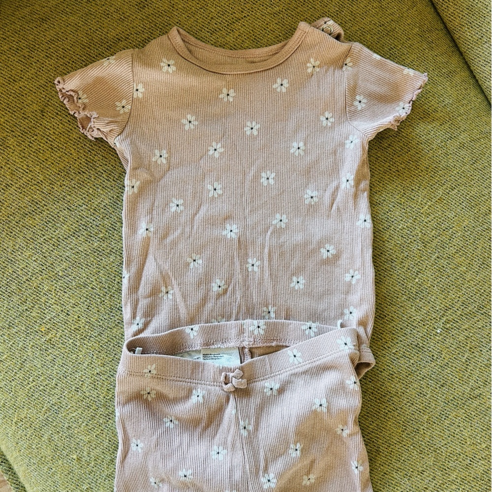 Floral onesie and shorts